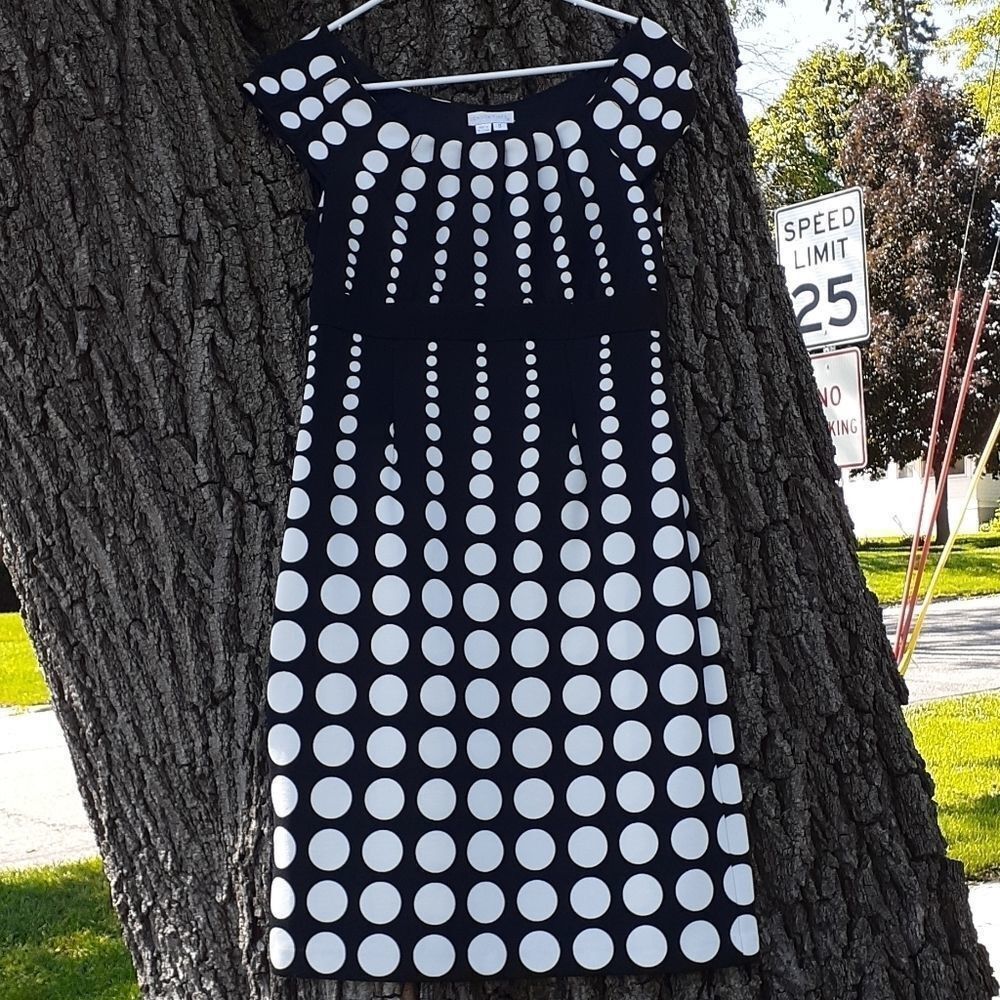 London Times Polka Dot Dress Size 8‎